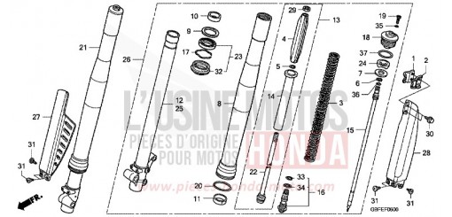 FRONT FORK CR85R7 de 2007